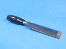 1-1/2" Stanley No 40 everlasting wood chisel w/ black plastic handle & flattened
