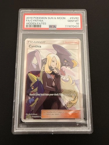 Pokemon Sun & Moon Hidden Fates - PSA 10 Cynthia SV82/SV94