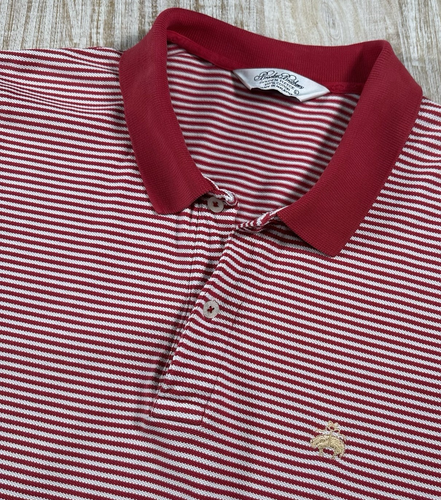 Brooks Brothers Golden Fleece Cool Red Striped Herren Large Poloshirt