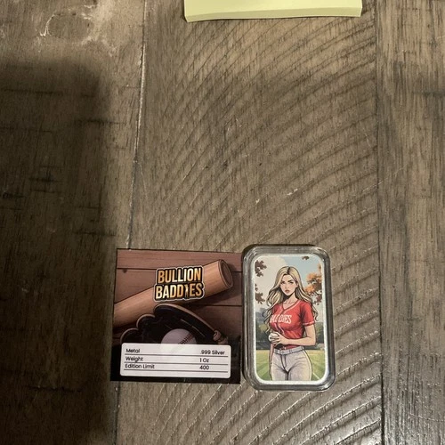 Bullion Baddies 1 oz silver bar "Homerun Hailey" Nice Edition W/COA