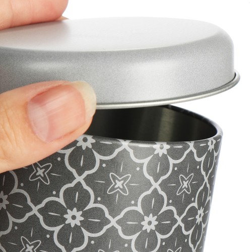 4x Kaffeepaddose - Aufbewahrungsbehälter für Kaffeepads - Dekodose - grau/weiß - Bild 5 von 8