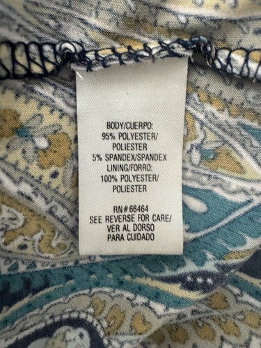 Sandra Darren Paisley Print Shift Dress Size 2X 18 20 Stretch Plus Size Office - Picture 7 of 9