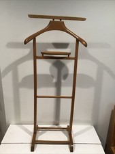 Vintage SPQR Made in Italy Wood Valet Butler Stand Light Blonde Color 42" Tall