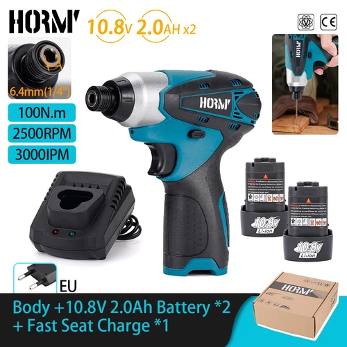 For Makita 10.8V Cordless Electric Screwdriver Set 1/4inch with 2 Battery LED