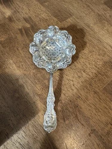 Reed & Barton Francis I Sterling Silver Tea Strainer – Pierced Bowl – 7”