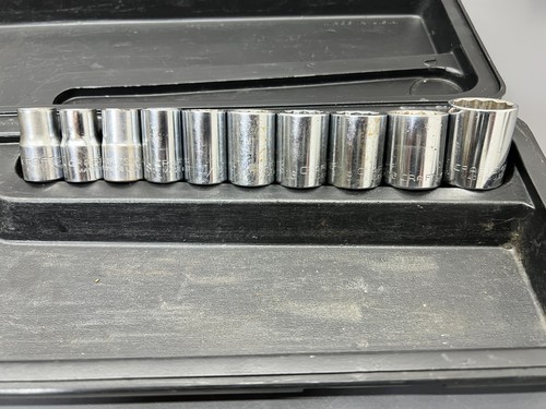 VINTAGE CRAFTSMAN -V- 44094 1/2" DRIVE SAE SOCKET WRENCH SET PERMANEX CASE - USA - Picture 4 of 6