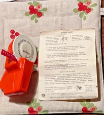 Vintage 1960's - 1970's Dymo Cricket Embossing Label Maker Orange w/ Tape - RARE