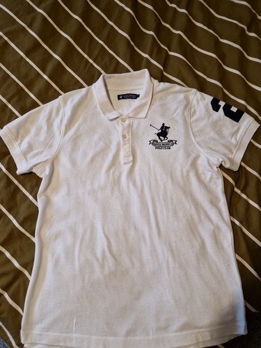 Santa Monica White Polo Shirt Mens Large - Picture 1 of 7