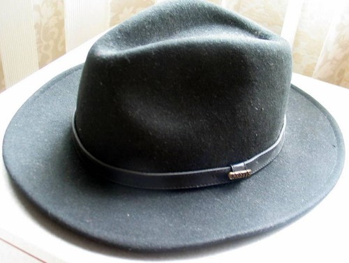 VTG Christy's London unisex black fedora 100% wool hat, L, in great shape