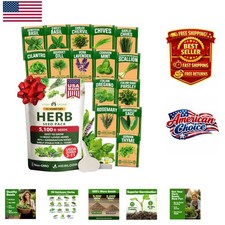 Ultimate Herb Garden Kit - 5,100 Seeds  Comprehensive Growing Guide Included