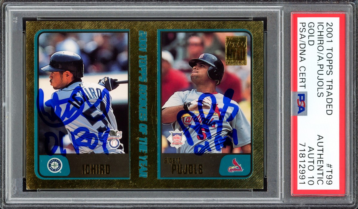 イチロー ルーキー‼️TOPPS TRADED ICHIRO PUJOLS RC Albert Pujols & Ichiro Suzuki 2001 Topps Traded Gold RC Gem