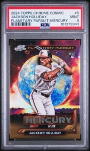 2024 Topps Cosmic Chrome Planetary Pursuit Mercury Jackson Holliday RC SP PSA 9