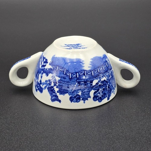 Vintage Wood & Sons Willow Bouillon Cup Twin Handled Blue Albert Pick Co - Picture 16 of 16