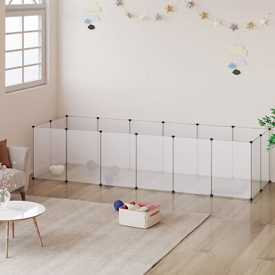 EUGAD Freigehege für Kaninchen, Meerschweinchen Gehege, 302x72x102 cm, 0004WL-2