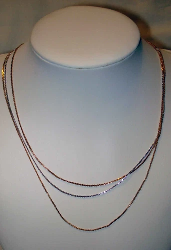 Vintage Sarah Coventry Two Tone Gold Silver Chain 17” Costume Jewelry Necklace
