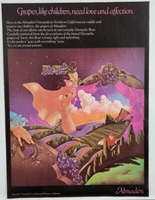 1977 Almaden Vineyards Retro CA Vintage Print Ad Poster Man Cave Art Deco 70's