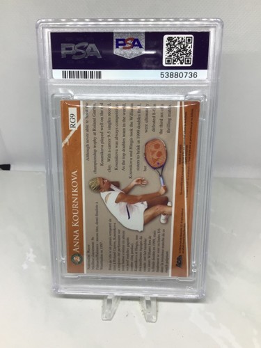 2008 Ace Authentic French Open Auto Mat #RG9 Anna Kournikova PSA 5 (Rare) - Picture 2 of 2