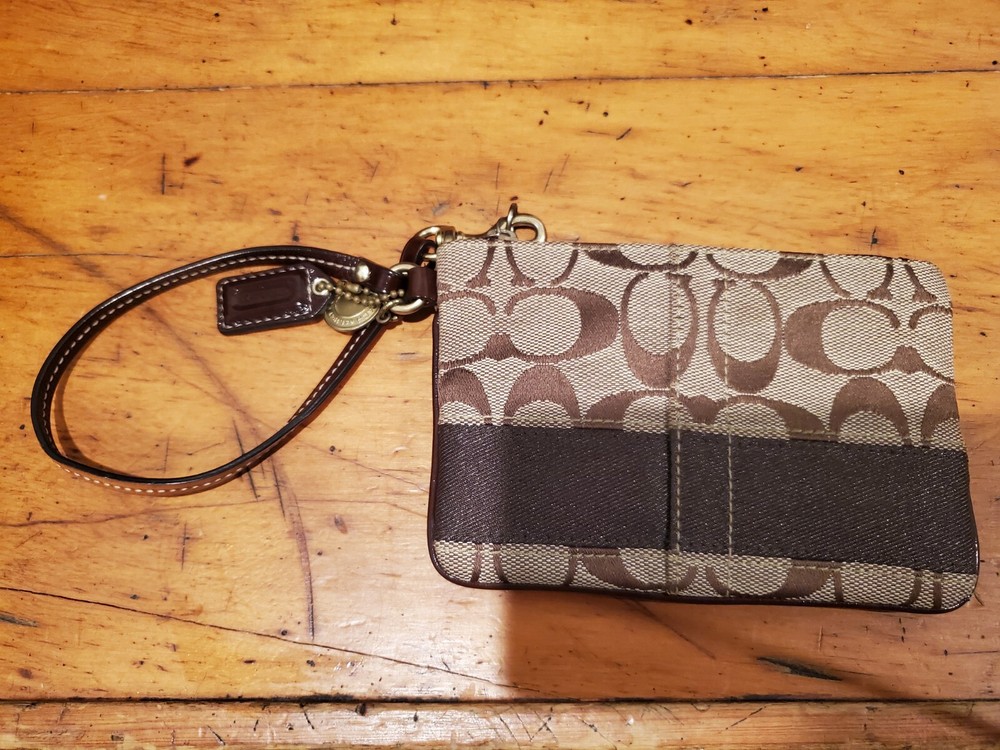 Coach Signature Stripe Wristlet Y2K