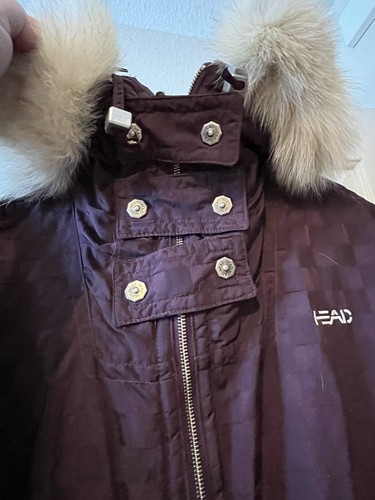 Vintage HEAD Sportswear Snowboarding Ski Suit Purple & Fur Trim 1980’s Size 10 - Picture 6 of 13