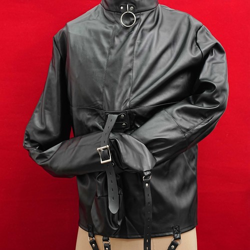 Straight Jacket Asylum Body Harness Armbinder Costume Straitjacket Clubwear US - Picture 9 of 41