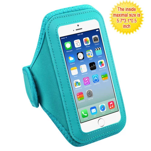 Vertical Pouch Universal Blue Sport Armband for iPhone SE (2020), 8, 7, 6s, 6 - Image 3 of 4