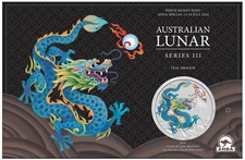 2024 Lunar Year of the Dragon 1oz TEAL Silver $1 Coin ANDA PERTH MONEY EXPO