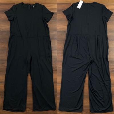black jersey knit jumpsuit