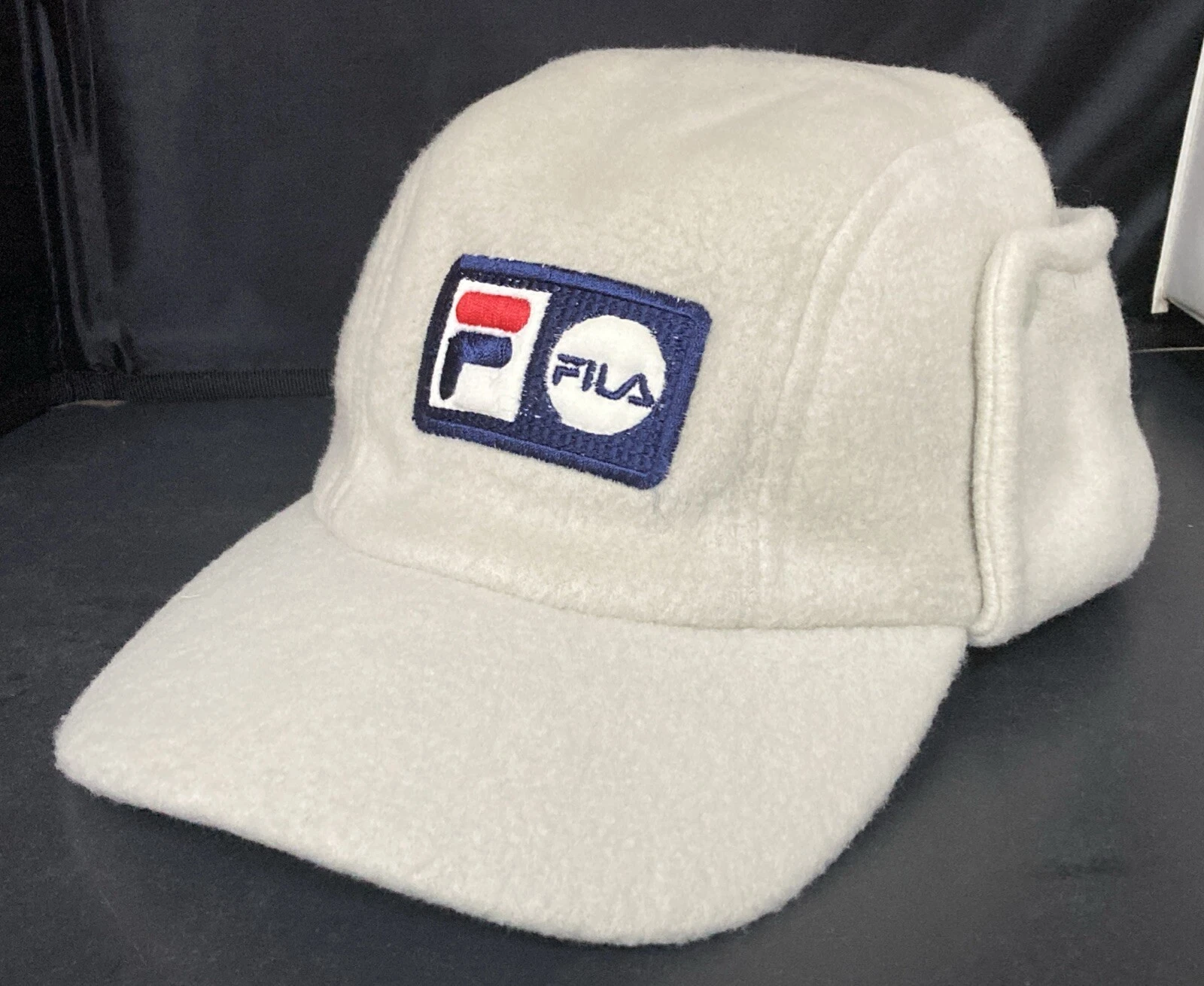 New Fila Vintage Fleece Trapper Cap Hat off White / cream medium / large