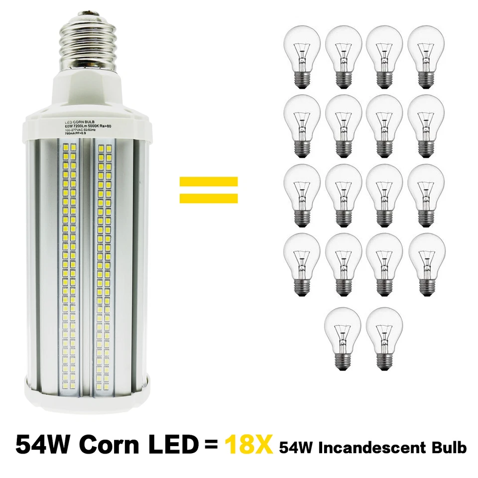 400 W Eqt LED Corn Light Bulb 54W 7020Lm 5000K E39 Large Base Super Bright - Image 4 of 4