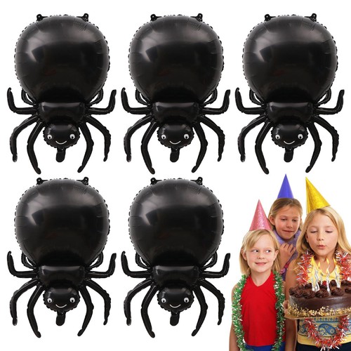 5PCS Big Spider Balloons Halloween Black Spider Balloons For Horror Atmosphere