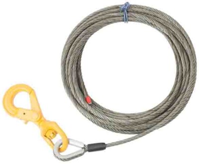 7/16'' x 50'-100' Wire Rope Steel Winch Cable with Locking Swivel Hook