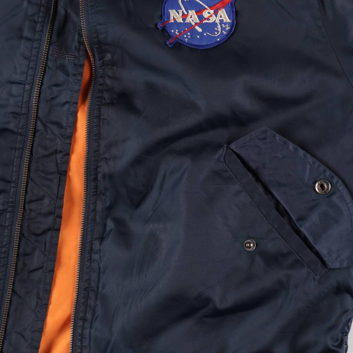 NASA アポロ MA-1ジャケット ネイビー ALPHA MA-1フライトジャケット NASA APOLLO 古着屋 hooperdoo