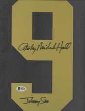 Anthony Michael Hall Rare Error Inscription BAS Beckett COA Yellow #9 Fabric