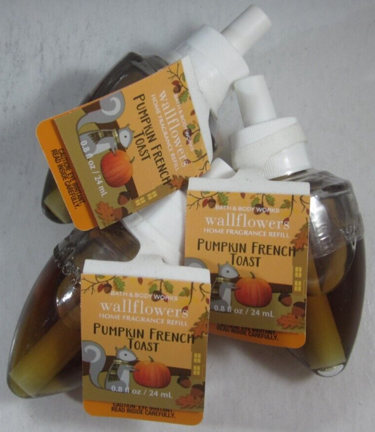 3 Bath & Body Works Pumpkin French Toast Wallflower Refill Bulbs