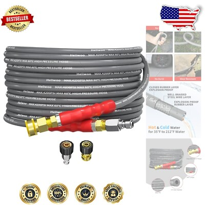 #ad #ad Durable 25FT Pressure Washer Extension Hose 4200PSI Kink Free Steel Braid $63.98