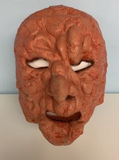 RARE 1989 Don Post Studios Blood Skull Crater Warts Face Mask Halloween Red Tan