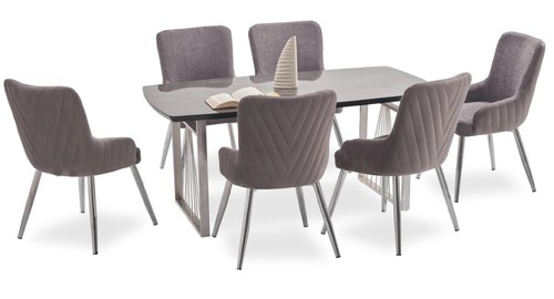 Modernes Esszimmer Möbel luxuriösen Esstisch + 6x Stühle Tisch Stühle