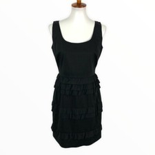 Elie Tahari Black Sleeveless Ruffle Tiered Cocktail Party Dress Elegant 8