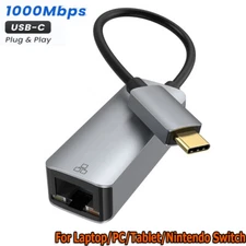 USB-C 3.1 Gigabit Ethernet LAN RJ45 1000Mbps Network Adapter for PC Mac Android
