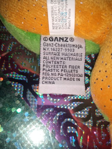 🦄Ganz / Webkinz "Tree Frog" Green Yellow Color Red Feet HM109 10" Plush! - Picture 11 of 12