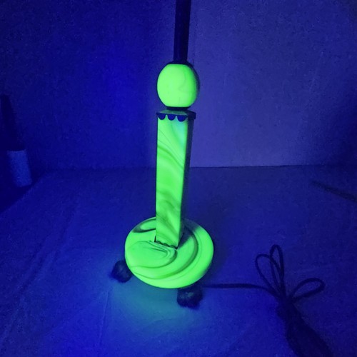 Vintage Jadeite Uranium Table Lamp Pull Cord Two Dual Socket Cast