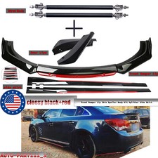 For Chevorlet Cruze Front Bumper Lip Chin Spoiler Body Kit Splitter Side Skirt