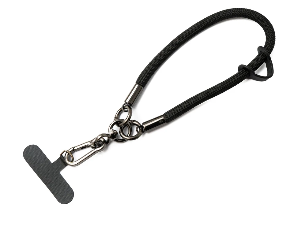 Handgelenk Schlaufe Armband für Smartphone Hülle aus Nylon in Schwarz - Bild 2 von 4