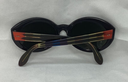 Vintage 60s Ray-Ban Bewitching Oval Sunglasses, RARE black w/ rainbow B&L - Picture 5 of 14