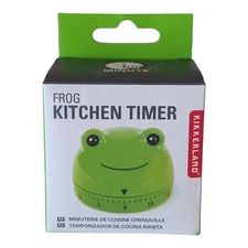 Green Frog Kitchen Timer 60 Min Cooking Count Down Clock Alarm NEW Kikkerland