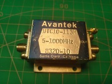 Avantek RF Amplifier (5.00 MHz to 1.00 GHz, Gain: 12.6 dB), UTC10-113M.