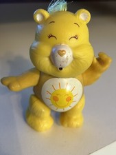 Vintage 1980's Care Bears Poseable Figure Funshine Bear 1983 Yellow Sun Sunshine