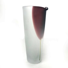 Mid Century Modern Cocktail Pitcher Hand Blown Glass Frosted Satin Bar Barware