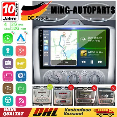 2+32GB Android 13 Autoradio DAB+ Carplay GPS Navi Für Ford Focus MK2 MK II 04-11 - Bild 1 von 4