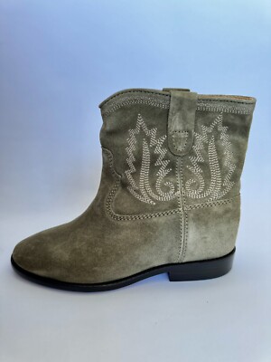 Isabel Marant Velvet West STI Crisi Boots Taupe Size 35 NIB